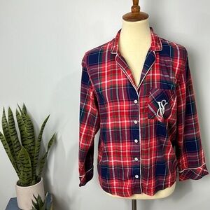 Victoria’s Secret plaid pajama button down to size xs